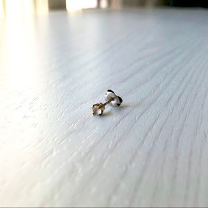 Vintage 3mm Crystal Gold Stud (Single)